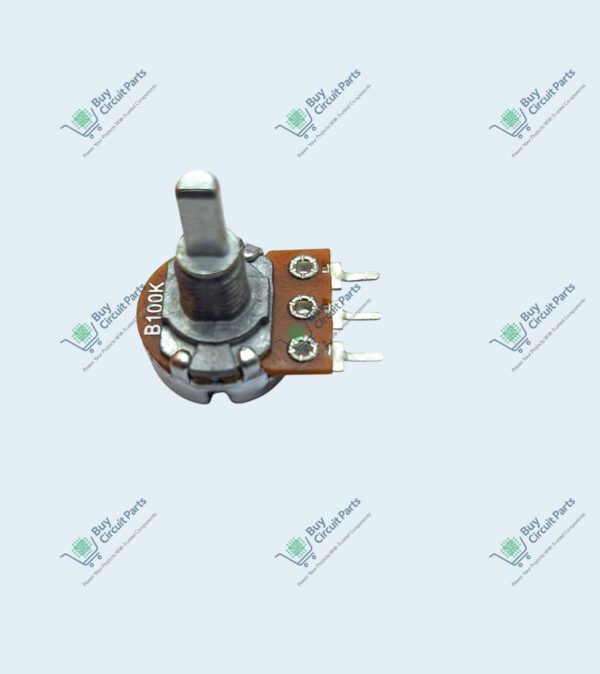 Elcon B100K Linear Potentiometer | 15mm D Shaft | High Quality Single-Turn Rotary | PCB Mount